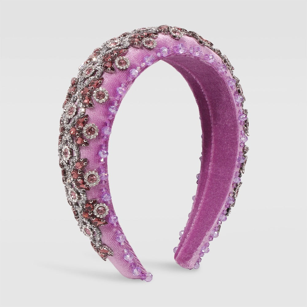 Baroque Style Diamond-studded Sponge Headband